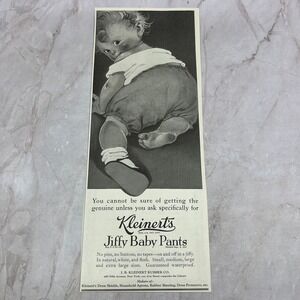 Kleinert's Jiffy Baby Pants I.B. Kleinert Rubber Co NY 1924 Magazine Ad FL6-11